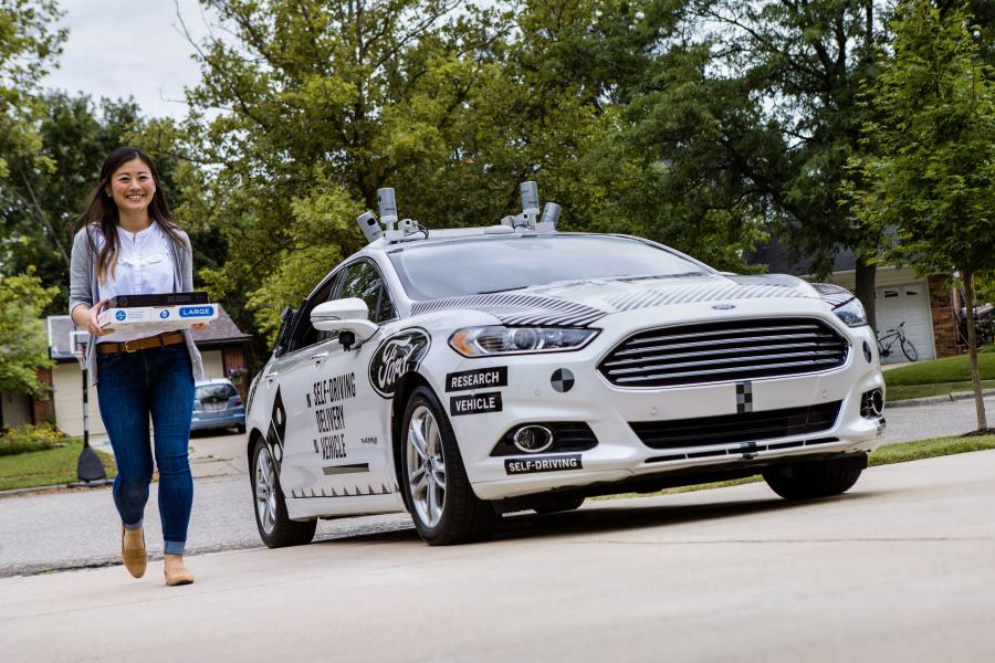 Ford Fusion Hybrid Self-Driving Domino's Pizza Delivery Vehicle '2017
